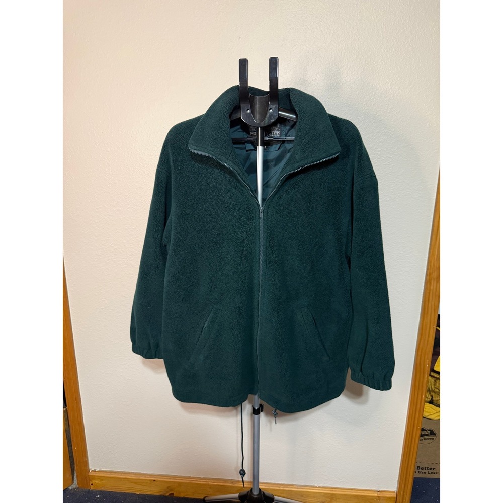 Forecaster Sport Mens Forest Green Full Zip Fleece Jacket Lined Size S